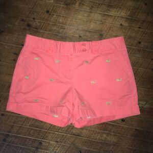 Vineyard Vines neon pink and yellow whale flat front size 4 shorts
